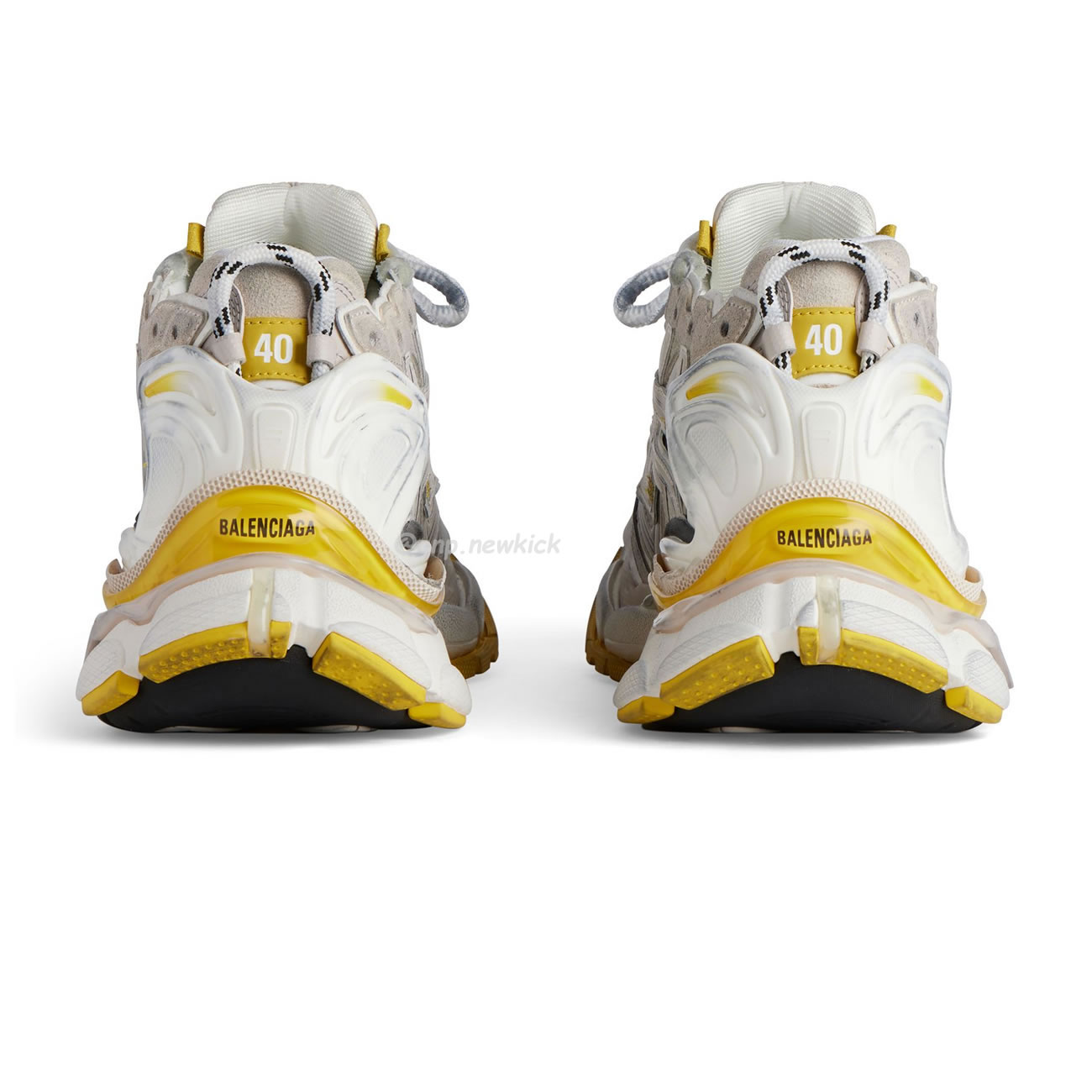 Balenciaga Runner Nylon Grey White Yellow Womens 772774 W3rny 9170 (9) - newkick.app